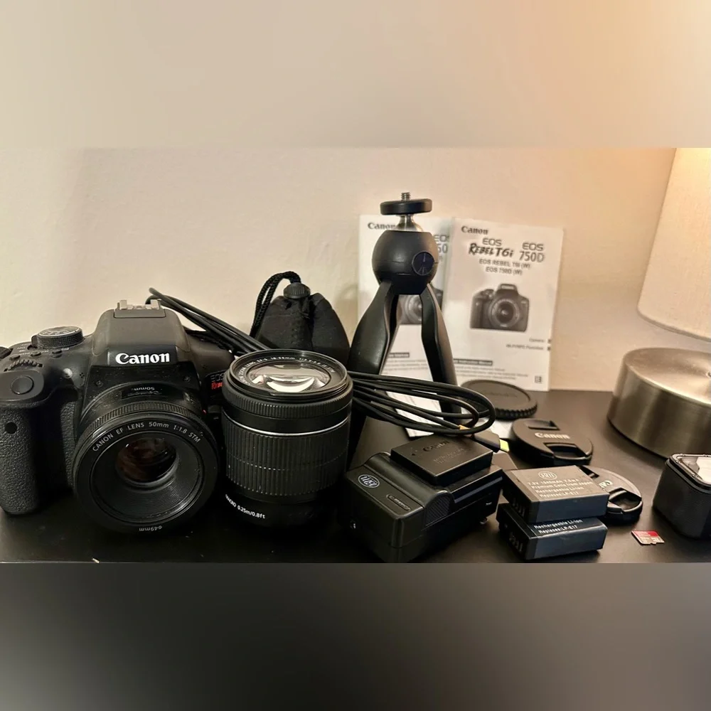 Canon EOS Rebel T6i Camera Bundle! 18-55mm Lens + 50mm f/1.8 + FREE GoPro & MORE